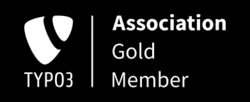 TYPO3-Logo mit Text „Association Gold Member“