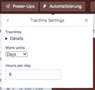 Tractime settings